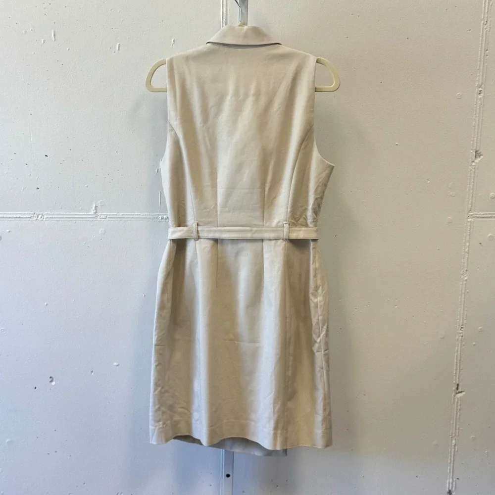 NWT Ann Taylor Sleeveless‎ Double Breasted Trench Dress Beige Tan Belted Size 10